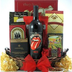 Rolling Stones Forty Licks Merlot Father's Day Wine Gift Basket