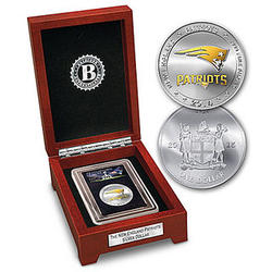 New England Patriots Silver Dollar Coin with Tamper-Proof Holder