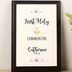 Personalized First Communion Girl's Watercolor Plaque