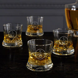 4 Personalized Emerson Whiskey Glasses