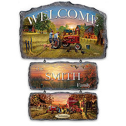Farmall Traditions Personalized Seasonal Welcome Sign