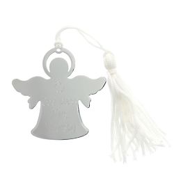 Personalized New Baby Silver Angel Ornament