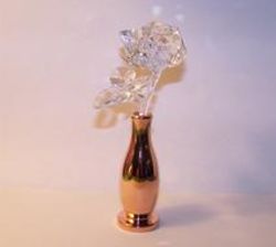 Copper Bud Vase with Swarovski Crystal Rose