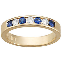 Diamond & Sapphire Stackable Band in 14K Yellow Gold