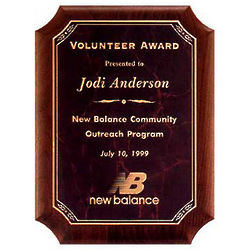 Solid American Walnut Personalized Award