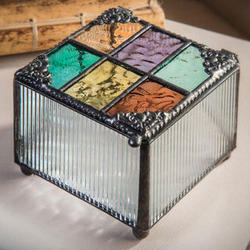 Windowpane Art Glass Box