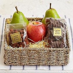 Simply Fresh Fruit, Pretzels, and Nuts with Personalized Ribbon
