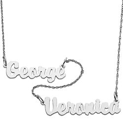 Sterling Silver Couple's Name Necklace
