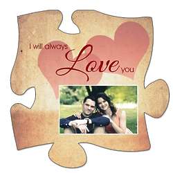 Personalized Love Puzzle Couples Wall Plaque with Photo