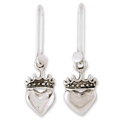Love Coronation Sterling Silver Heart Earrings
