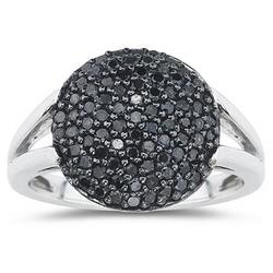 Black Diamond Ring in 10K White Gold