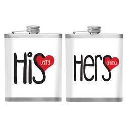 Personalized His and Hers Stainless Steel Flask Set