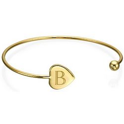 Personalized Bangle Bracelet in Gold Plating