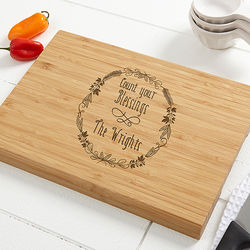 Personalized Count Your Blessings Bamboo Cutting Board