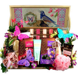 Deluxe Spa and Sweets Gift Basket with Vanity Tray