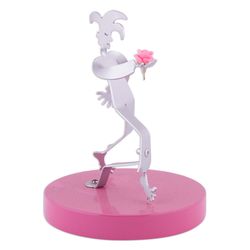 Harlequin Love in Pink Aluminum and Wood Sculpture