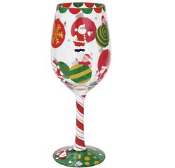 Santa's Party Too Wine Glass