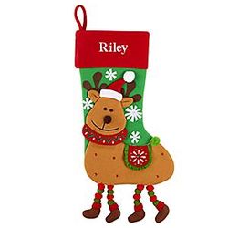 Personalized Reindeer Character Stocking
