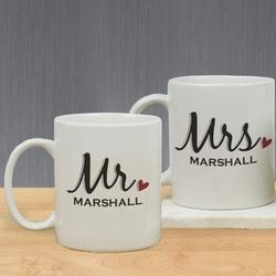 Personalized Mr. and Mrs. Mug Set