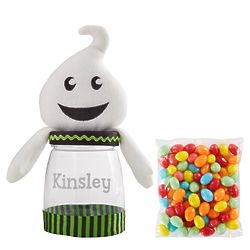 Personalized Wicked Cute Plush Ghost Treat Jar with Candy