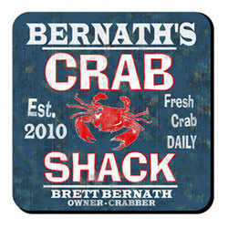Personalized Crab Shack Coaster Set
