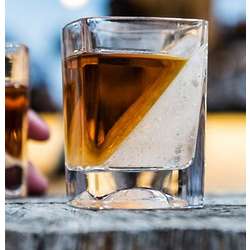 Whiskey Wedge Rocks Glass and Ice Form