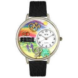 Large Gay Pride Watch in Silver