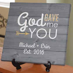 God Gave Me You Personalized Canvas Print