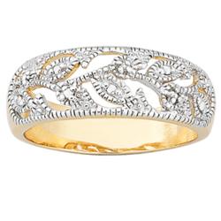 Sterling Silver Diamond Vintage Leaf Ring