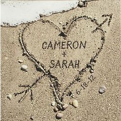 Small Personalized Heart in Sand Canvas
