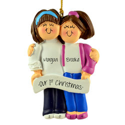 Personalized Female Couple Christmas Ornament