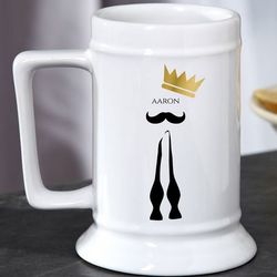 Suit and Stache Personalized Beer Stein