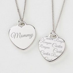 Personalized Loved by Mom Heart Necklace
