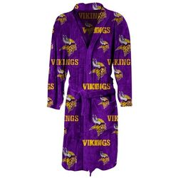Men's Minnesota Vikings Microfleece Robe in Purple