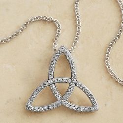 Trinity Knot Necklace with Swarovski Crystals