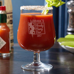 Personalized Bloody Mary Bar Hurricane Glass