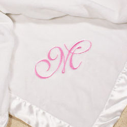 Name or Initial Embroidered Baby Fleece Blanket