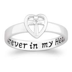 Memorial Sentiment Ring with Diamond Accent