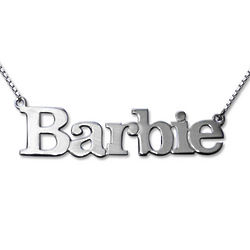 Sterling Silver Block Letters Name Necklace