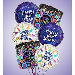 Happy New Year Mylar Balloon Arrangement