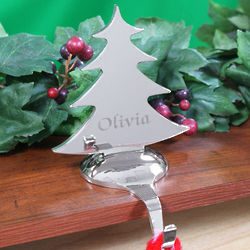 Engraved Holiday Tree Stocking Holder