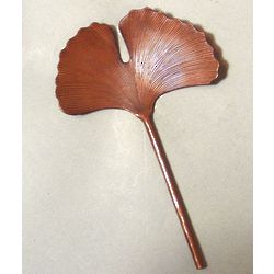 Copper Ginkgo Leaf Sculpture