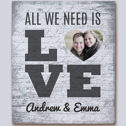 All We Need Is Love Photo Canvas