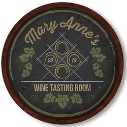 Personalized Antique Style Wine Rack Design Round Sign