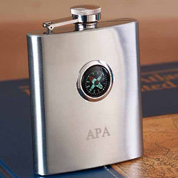 Personalized Stainless Steel Compass Flask