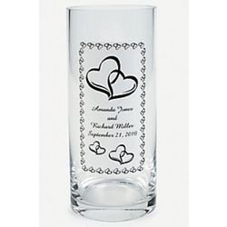 Two Hearts Personalized Wedding Glass Cling