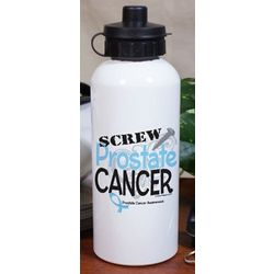 Personalized Screw Prostate Cancer Water Bottle