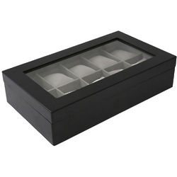 Black Wooden 10 Watch Box
