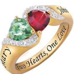 Love Everlasting Couple's Diamond and Birthstone Ring