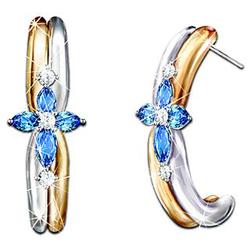The Trinity Sapphire and Diamond Cross Earrings